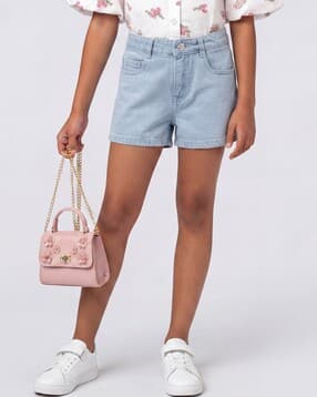 pantaloons junior Girls Regular Fit Mid-Rise Shorts-picture-23