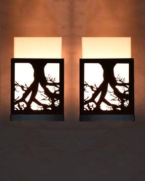 gojeeva kraft Pack of 2 Wooden Modern Design Wall Lamps-picture-35