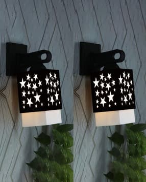 gojeeva kraft Set of 2 Wooden Modern Design Wall Lamps-picture-41