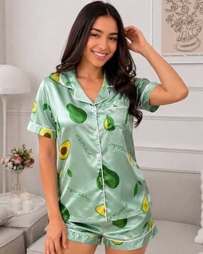 nyrika Women Printed Satin Night Suit Set-picture-49