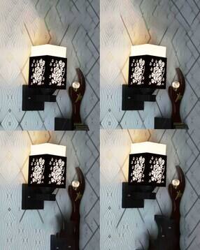gojeeva kraft Pack of 4 Wooden Modern Design Wall Lamps-picture-26