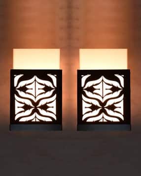 gojeeva Pack of 2 Decorative Wooden Wall Lamps-picture-18
