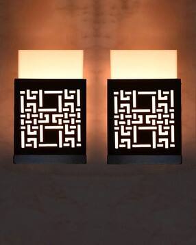 gojeeva Pack of 2 Decorative Wooden Wall Lamps-picture-15