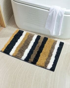 anti-skid striped rectangular shaped bath mat 