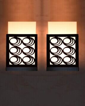 gojeeva Pack of 2 Decorative Wooden Wall Lamps-picture-22