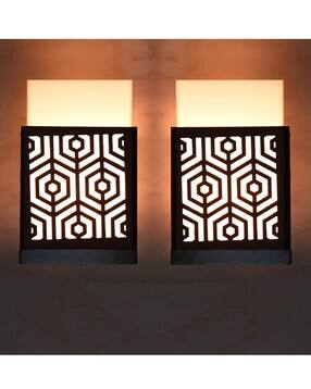 gojeeva Pack of 2 Decorative Wooden Wall Lamps-picture-17