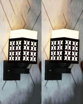gojeeva kraft Pack of 2 Wooden Modern Design Wall Lamps-picture-36