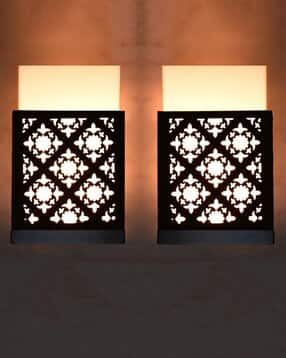 gojeeva kraft Pack of 2 Wooden Modern Design Wall Lamps-picture-36