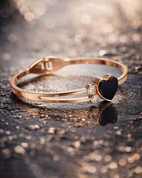 the pari Women Gold-Plated Stone-Studded Cuff Bracelet-picture-22