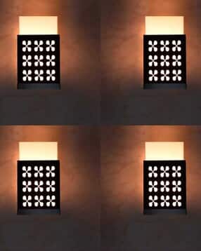 gojeeva kraft Pack of 4 Wooden Modern Design Wall Lamps-picture-29