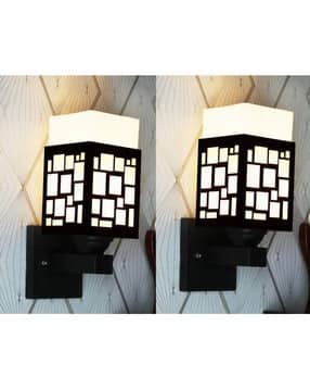 gojeeva kraft Set of 2 Wooden Modern Design Wall Lamps-picture-22