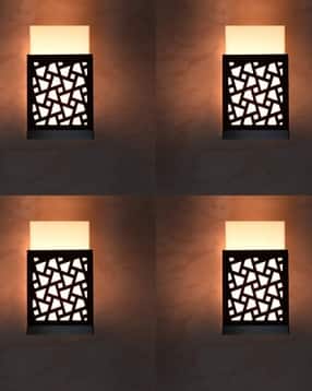 gojeeva kraft Pack of 4 Wooden Modern Design Wall Lamps-picture-21
