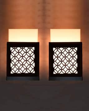 gojeeva Pack of 2 Decorative Wooden Wall Lamps-picture-38