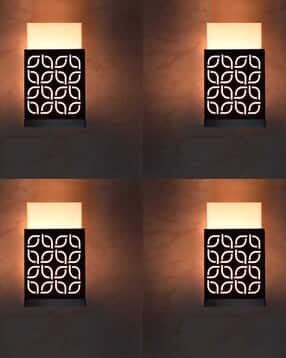 gojeeva Pack of 4 Decorative Wooden Wall Lamps-picture-37