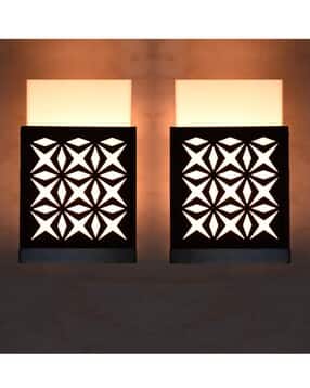 gojeeva Pack of 2 Decorative Wooden Wall Lamps-picture-12