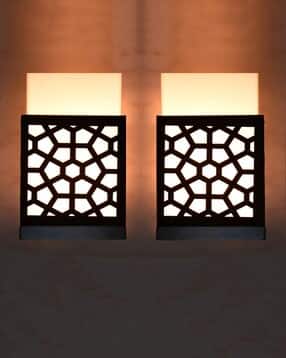 gojeeva kraft Pack of 2 Wooden Modern Design Wall Lamps-picture-28
