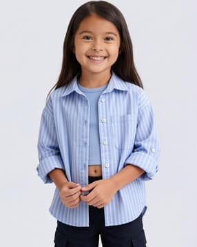 pantaloons junior Girls Striped Collar-Neck Top-picture-15