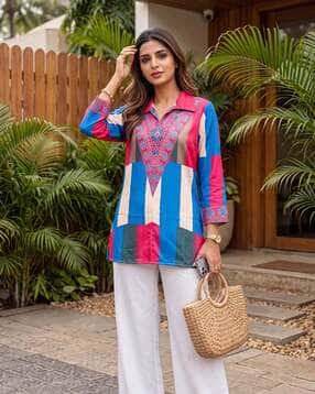 indie picks Women Printed Relaxed Fit Straight Tunic -picture-13