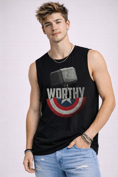 Buda Jeans Co Men Typographic Relaxed Fit Crew-Neck Sleeveless T-Shirt