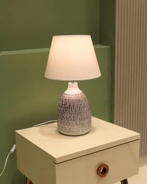 Designer Bedside Lamp with Heavy Base & Bulb -image-36
