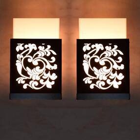 gojeeva kraft Pack of 2 Wooden Modern Design Wall Lamps-picture-46