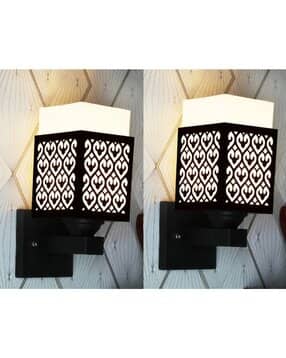 gojeeva kraft Pack of 2 Wooden Modern Design Wall Lamps-picture-16