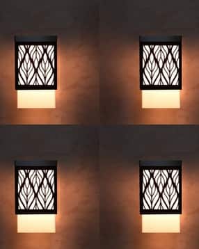 Set of 4 Wooden Pendant LED Wall Lamps -image-36