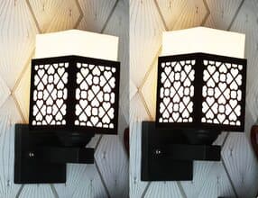 Pack of 2 Wooden Modern Design Wall Lamps-image-40