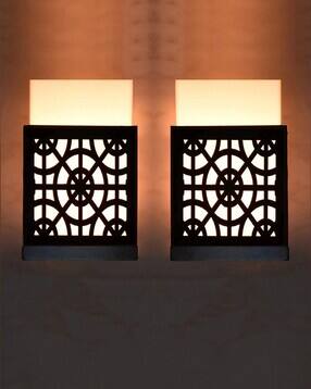 gojeeva kraft Pack of 2 Wooden Modern Design Wall Lamps-picture-34