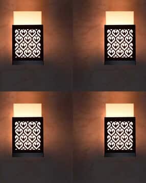gojeeva Pack of 4 Decorative Wooden Wall Lamps-picture-38