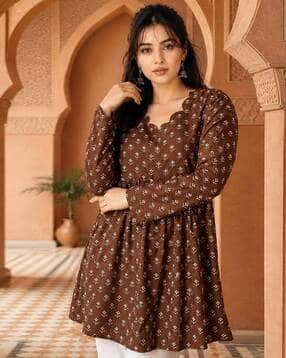 svaraa Women Floral Print Tailored Fit Tunic-picture-49