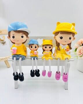elegant lifestyle Cute Cap Family Hanging Legs Miniature Figurines-picture-44
