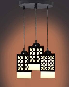 Zuper 3 Light Creative Wooden Square Pendant Light Lamp -image-3
