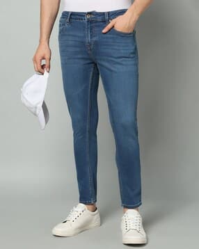 Men Lightly Washed Kano Slim Fit Jeans-image-2