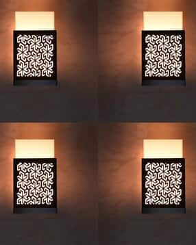 gojeeva kraft Pack of 4 Wooden Modern Design Wall Lamps-picture-23