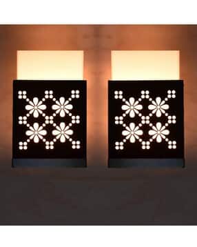 gojeeva Pack of 2 Decorative Wooden Wall Lamps-picture-24
