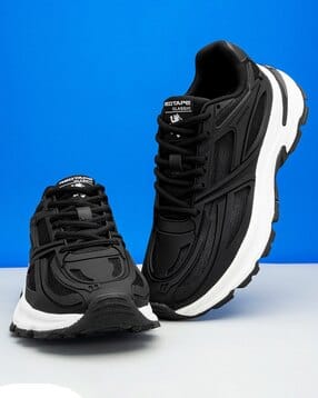 Men Colourblock Round-Toe Lace-Up Sneakers-image-30
