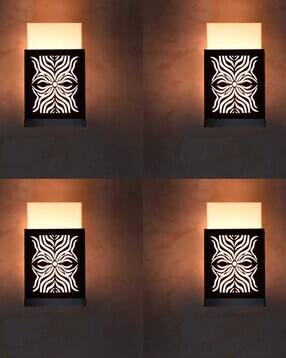 gojeeva kraft Pack of 4 Wooden Modern Design Wall Lamps-picture-28