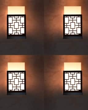 gojeeva kraft Pack of 4 Wooden Modern Design Wall Lamps-picture-53