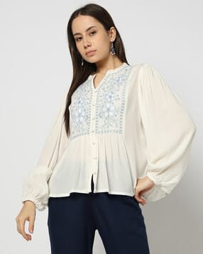yousta Women Floral Embroidered Regular Fit Top-picture-30