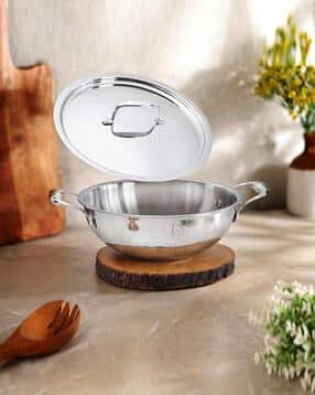 fns Triply Stainless Steel Kadai with Lid-picture-6