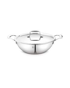 fns Triply Stainless Steel Kadai with Lid-picture-3