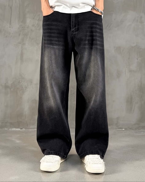 Buda Jeans Co Men Washed Mid-Rise Baggy Jeans - Image 3