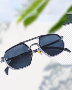 spadeaces Men UV-Protected Rectangular Sunglasses-SLBK Polygon328-picture-48