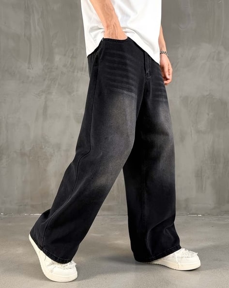 Buda Jeans Co Men Washed Mid-Rise Baggy Jeans - Image 4