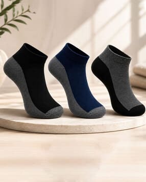usoxo Men Pack of 3 Colourblocked Everyday Socks-picture-44