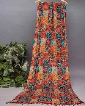 trendmalls Women Floral Print Dupatta with Tassels-picture-6