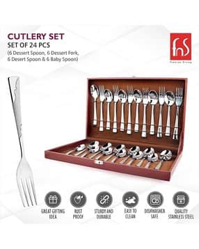 fns Pack of 24 Cutlery Set for Dining Table-picture-13