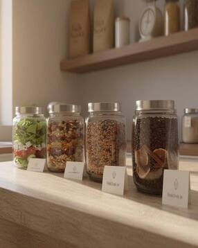skwaion Clear Glass Storage Jar with See-Through Steel Lid-picture-13