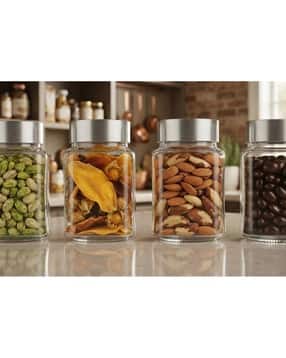 croco jar Pack of 4 Clear Glass Jar with Steel Lid-picture-20